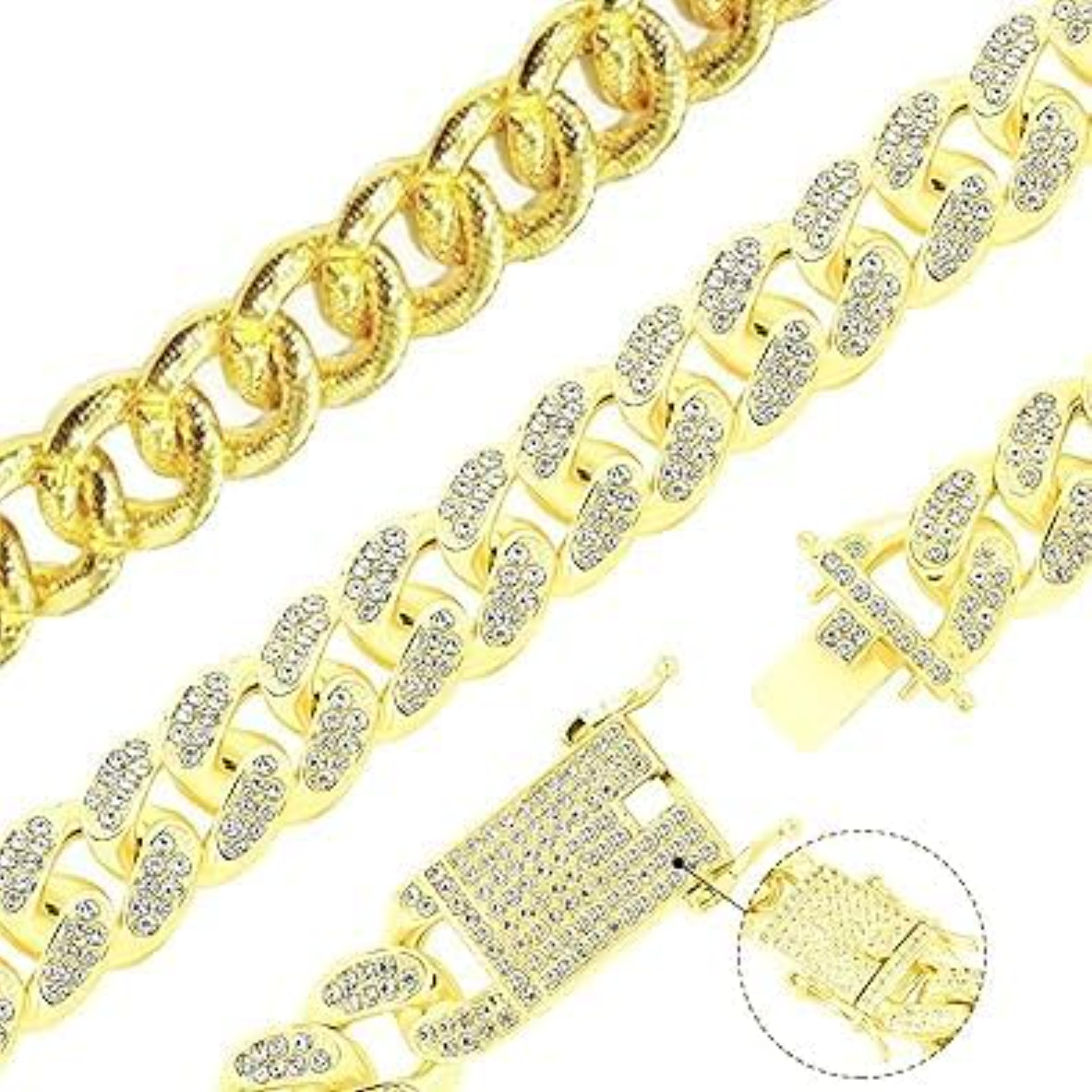 Cadenas de Titanium en Plata 925 Para Hombre Mujer Unisex Cadena Cubana Joyería