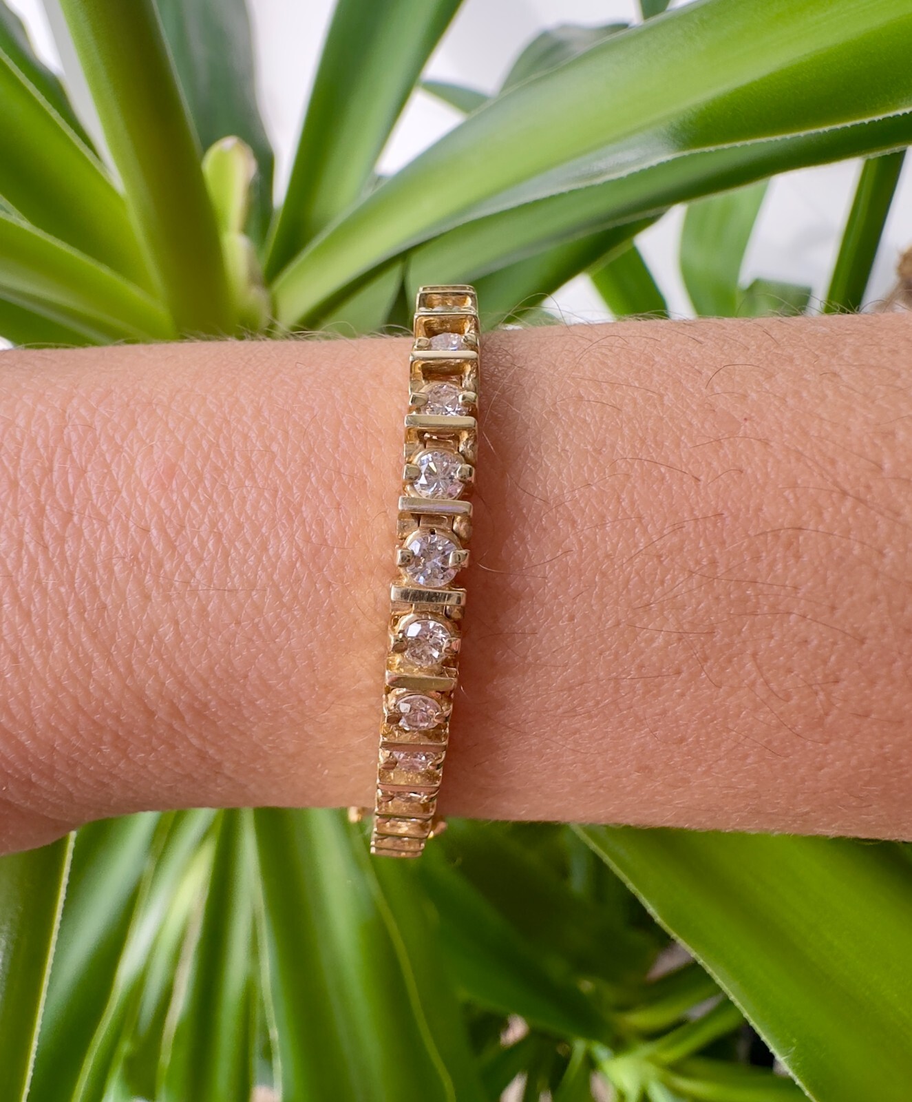 Vintage 3.54CT Diamond Tennis Bracelet in 14K Yellow Gold