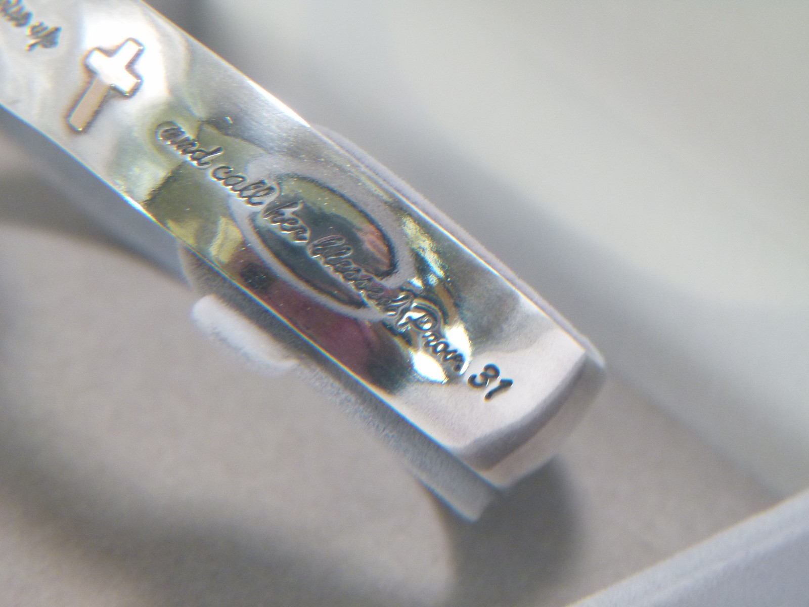 SOLID Pure Silver (99.9%) Bible Verse Cuff Bracelet sz 6.75