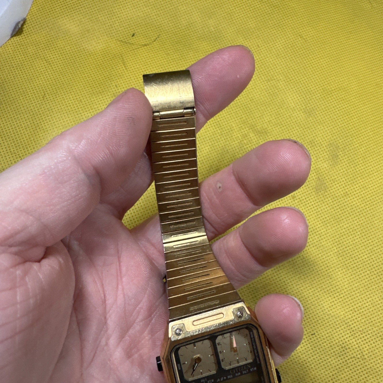 VINTAGE CITIZEN ANA DIGI TEMP 8980 WATCH Gold Tone JAPAN 30-5022-85 L2