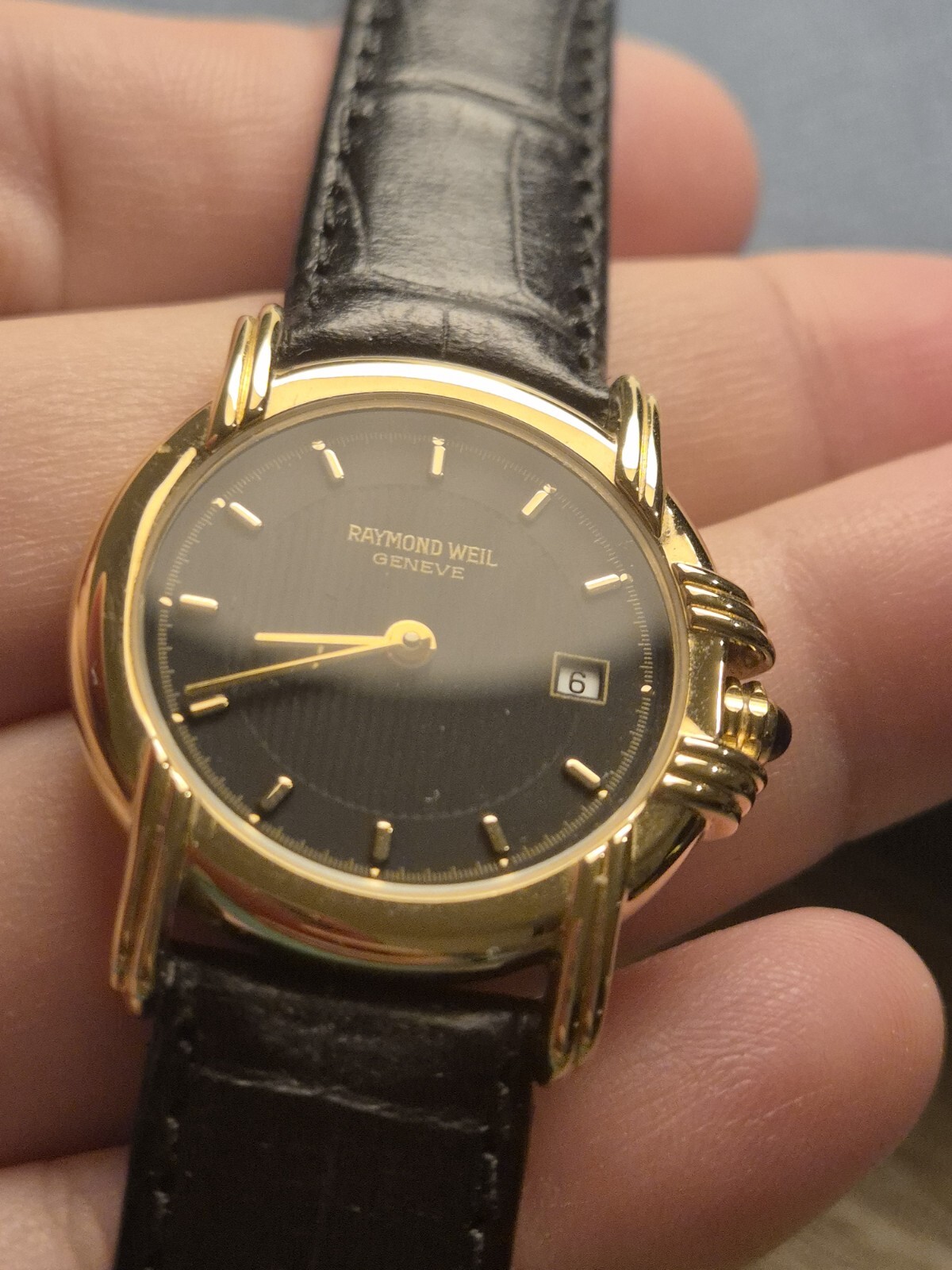 Raymond Weil Ladies Leather Strap Watch Vintage 9955 Working