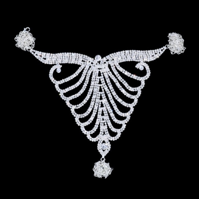 Crystal Thong Waist Chain Leg Chain Lingerie Underwear Panties Women Swimsuit Bi