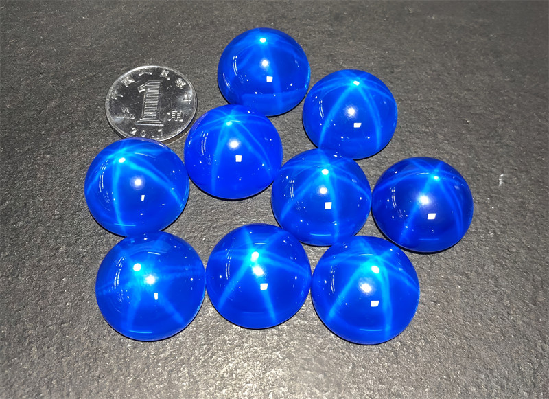 Top Quality Round Cabochon Blue Star Sapphire Lab-Created AAAA+ Loose Gemstone