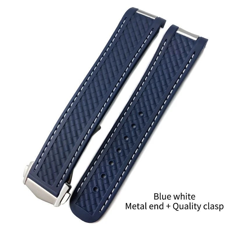 21mm 20mm FKM Vulcanized Rubber Watch Strap Fits Omega AQUA TERRA 150M AT150