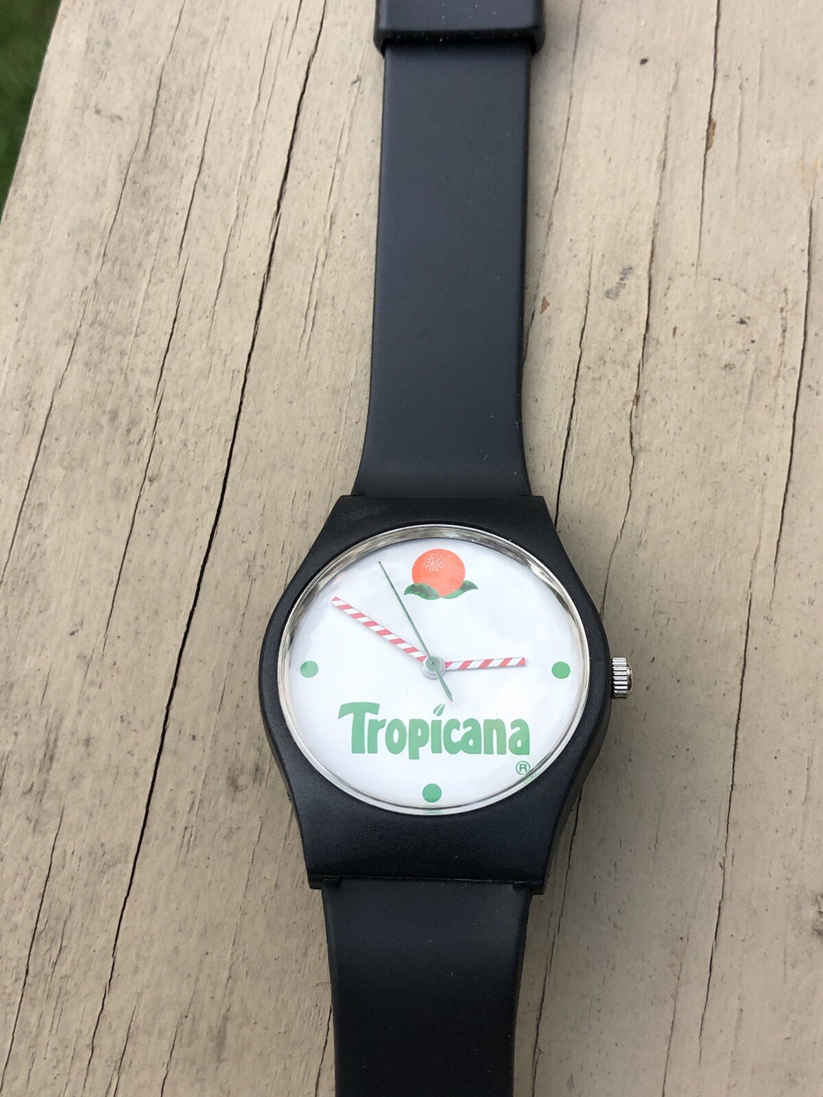 Vintage Black Tropicana Watch OJ Orange Juice Promo Wristwatch Not Tested