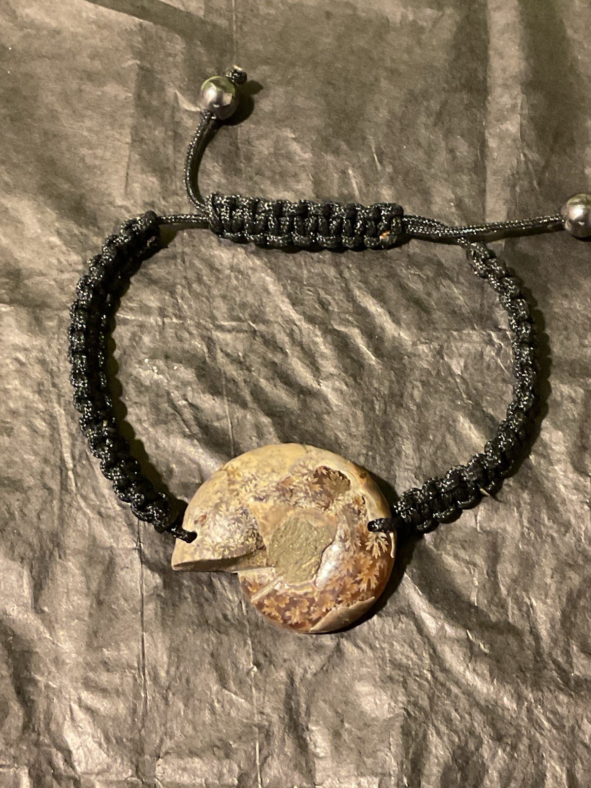 Ammonite Fossil Cord Bracelet
