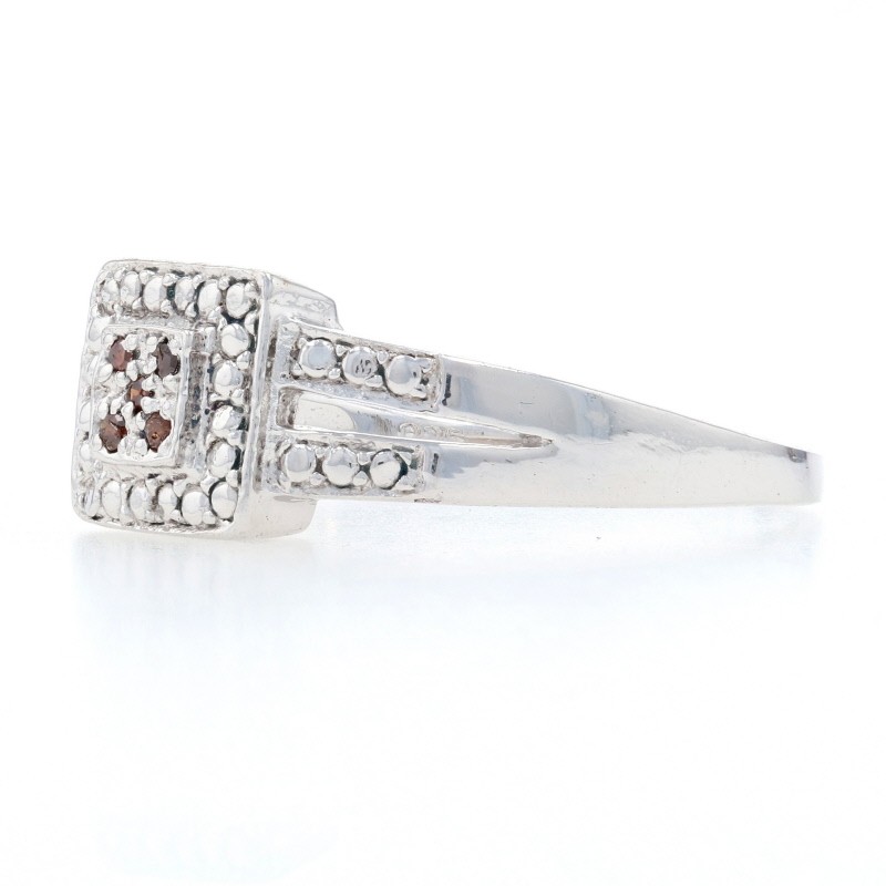 NEW Orange & Brown Diamond Ring – 925 Sterling Silver Size 7