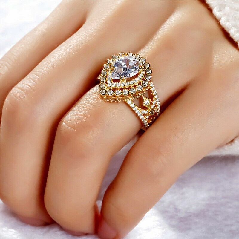 2.30Ct Lab Created Diamond Solitaire Engagement Ring 14K Yellow Gold Over