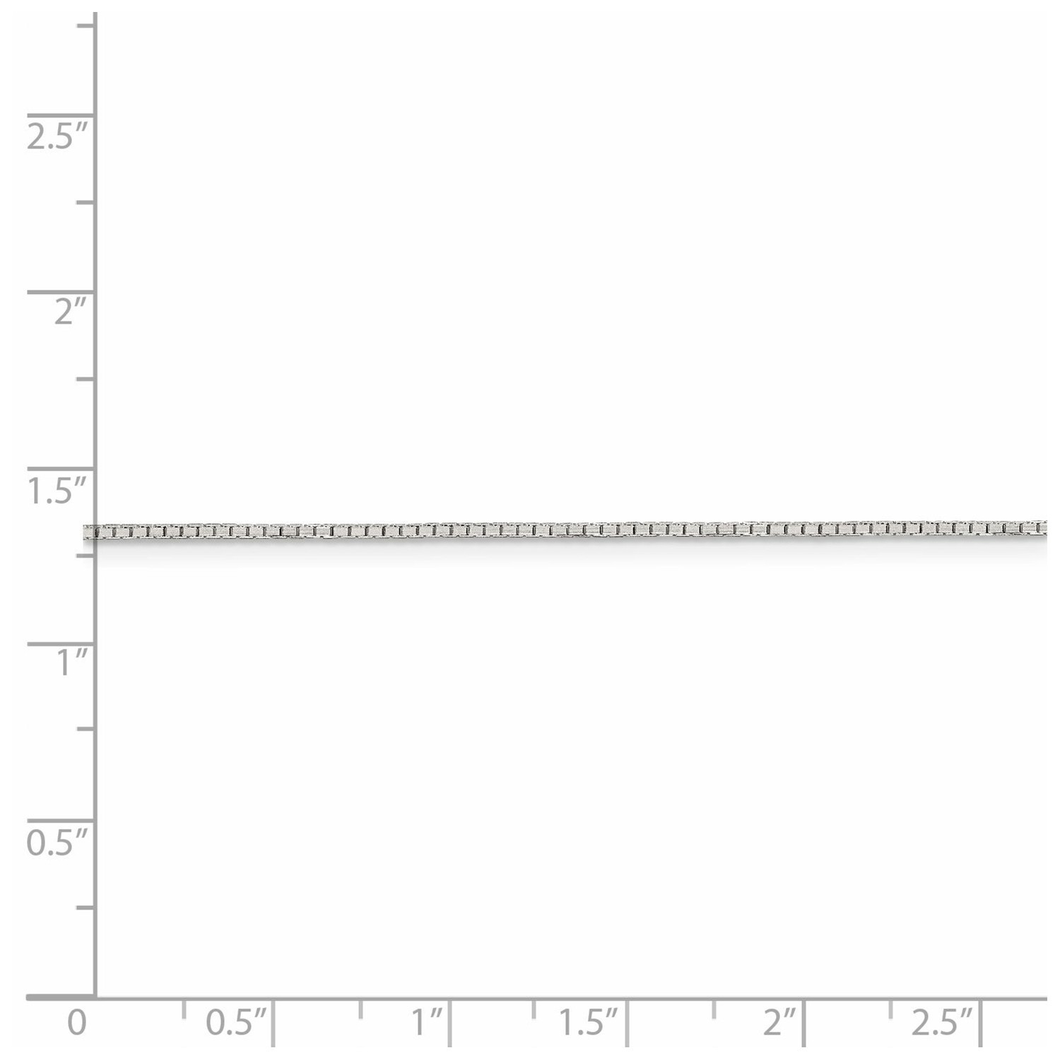Sterling Silver 0.90mm 8 Sided D/C Mirror Box Chain w/ Spring Ring 16″ – 24″