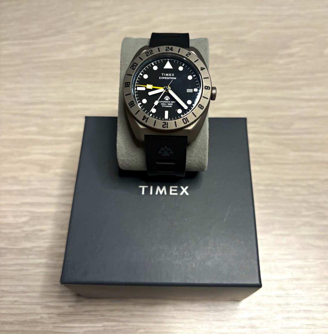 Timex Expedition Automatic GMT Titanium 41mm Black Dial 200m Watch w/ Box