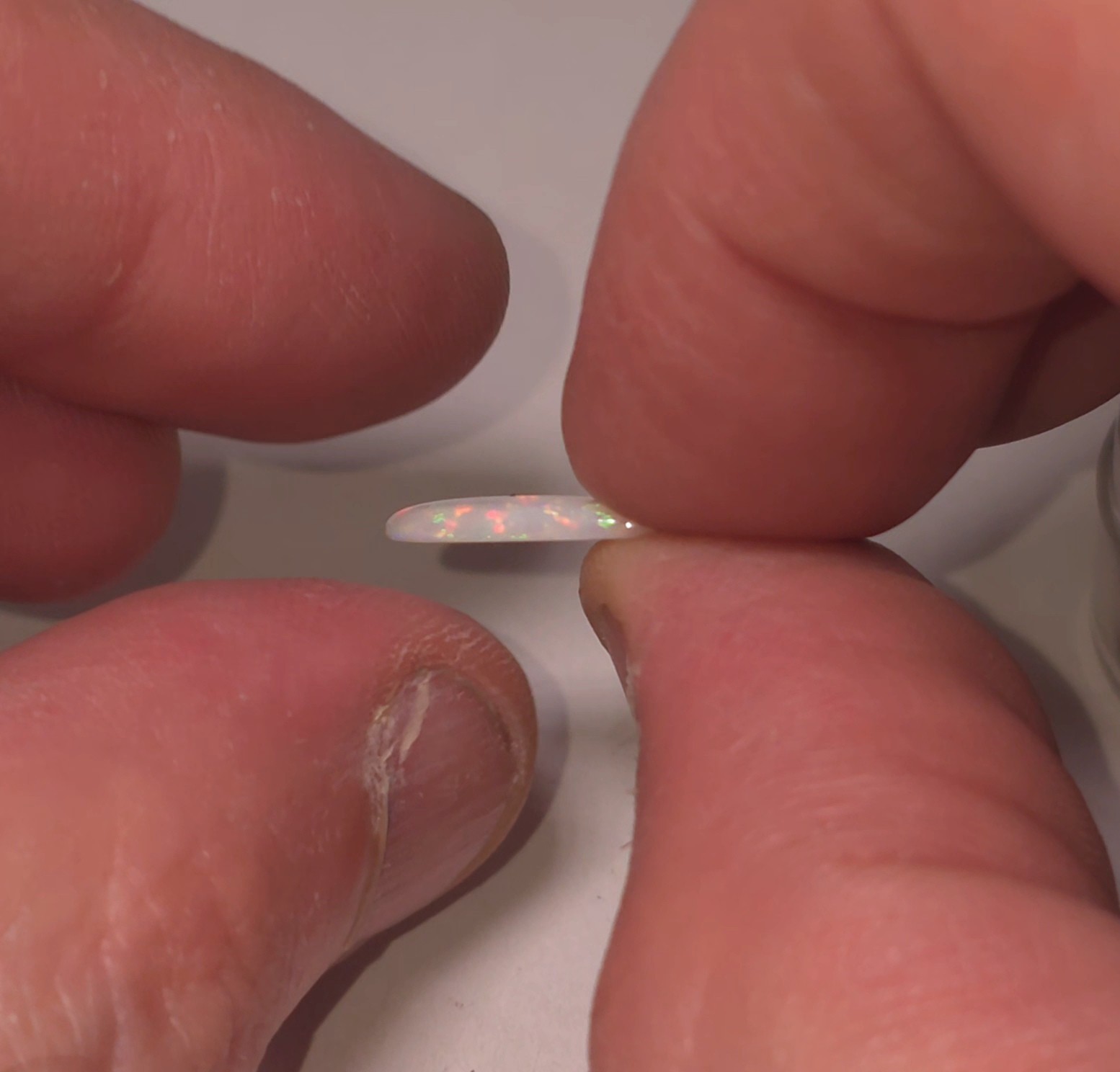White Opal Coober Pedy Australia Natural Opal Pear Cabochon – 16 mm x 7.5 mm