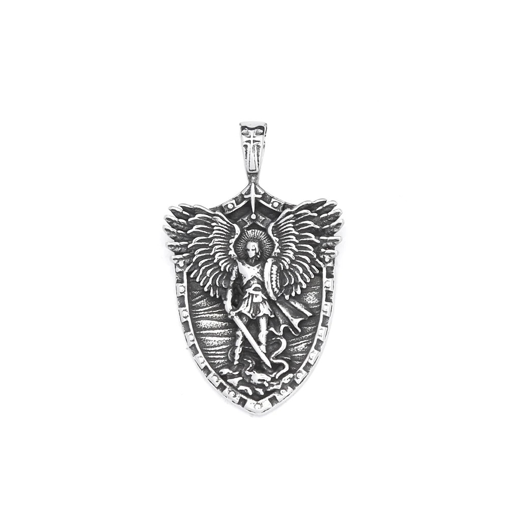 Fashion Vintage Stain Michael With Angel Wings Pandent Necklaces For Men Women S