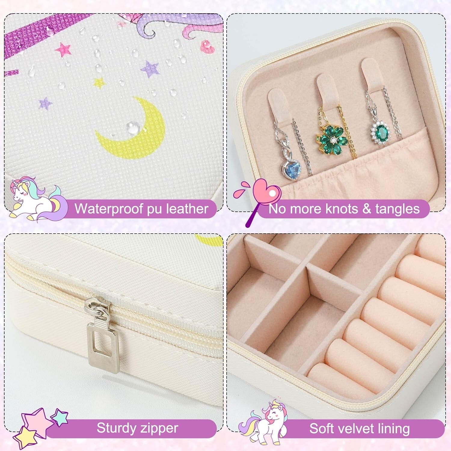 Parima-Unicorn Gifts for Girls Fashion-Travel Jewelry Box–HAPPY 14TH BIRTHDAY