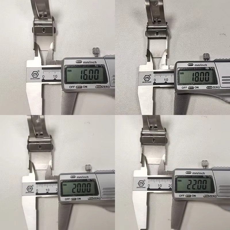 Watch Clasp 16mm 18mm 20mm 22mm Silver Folding Safety Milled Deployant Buckle