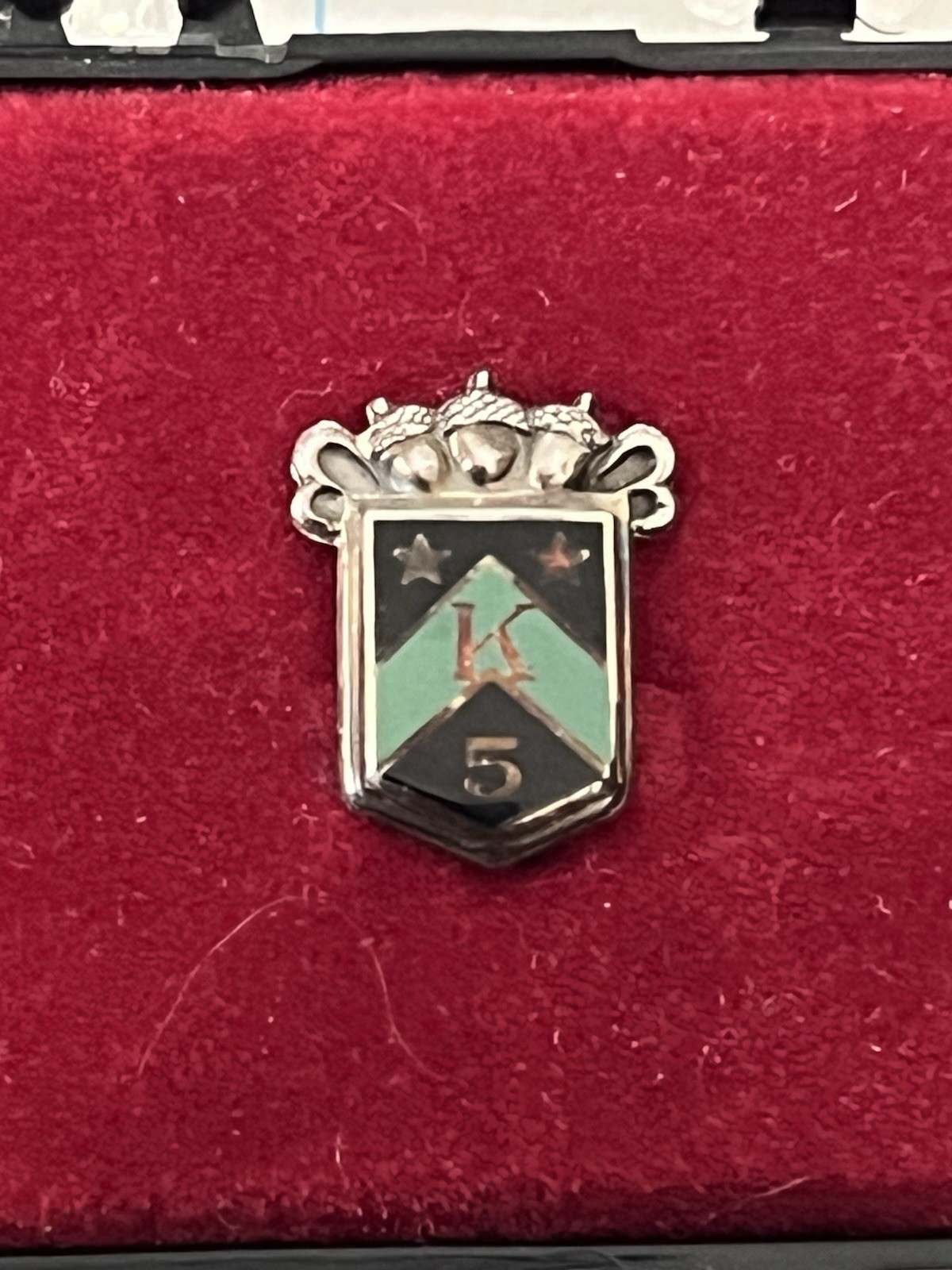 Vintage S.S. Kresge Company 5 Years Service Pin Sterling K Mart Enamel Lapel