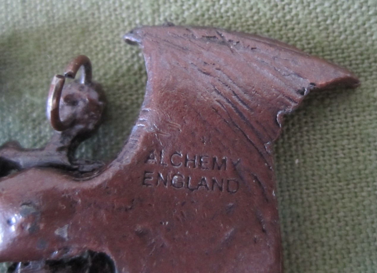 Alchemy England Winged Skeleton Gothic Metal Pendent 2003 Marked On Wings