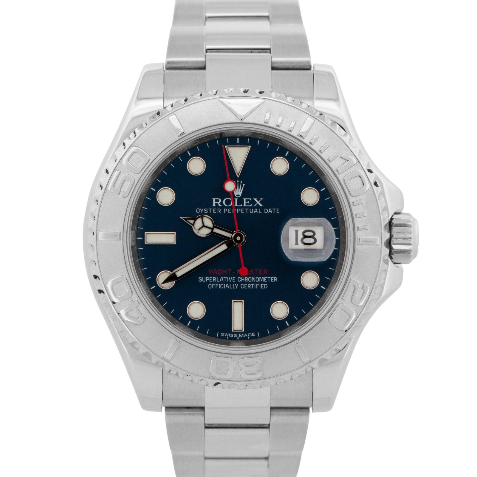 Rolex Yacht-Master Platinum BLUE 40mm Stainless Steel Oyster Watch 116622