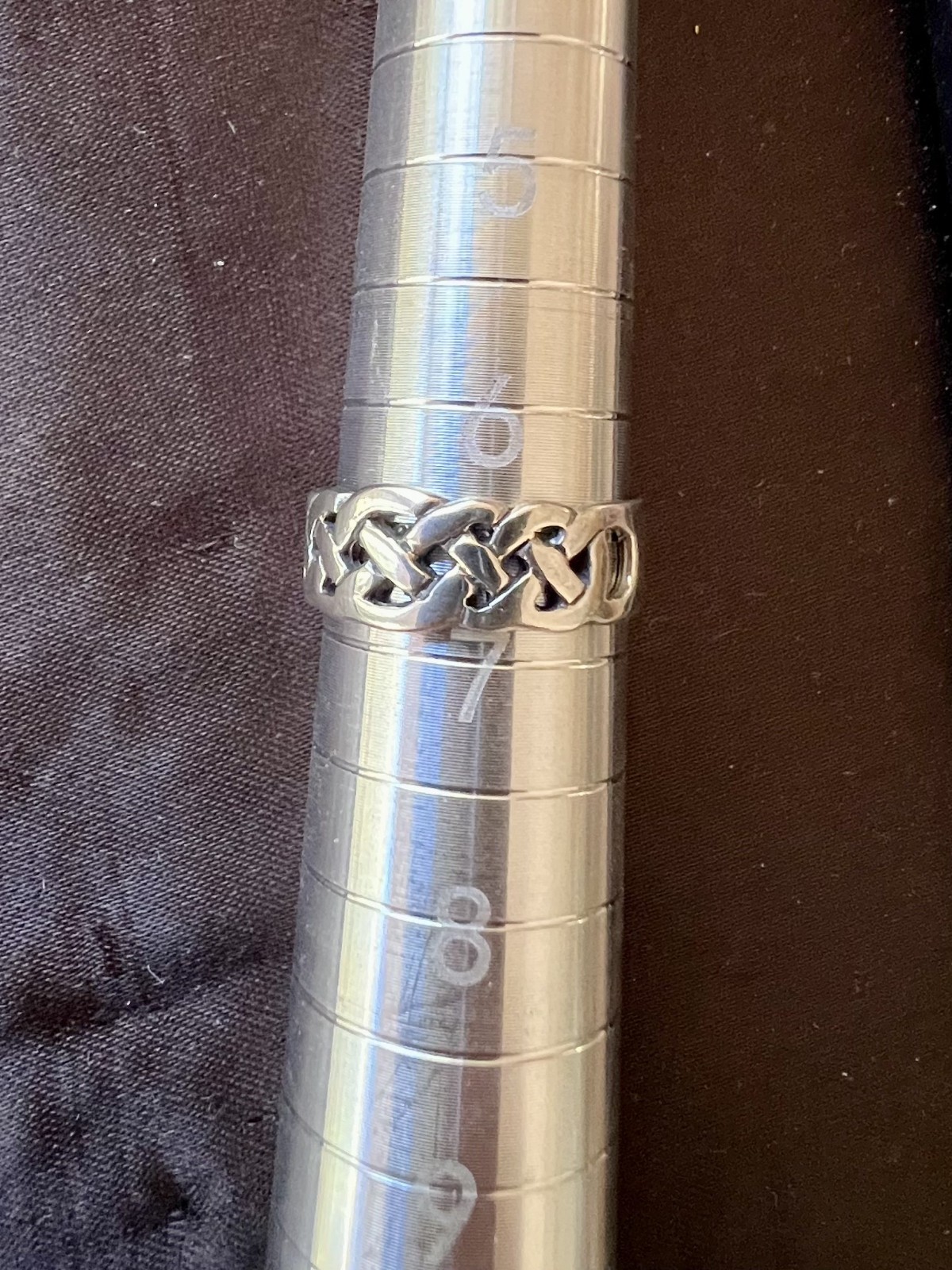 Celtic Knotwork Sterling Silver 925 Peter Stone Ring size 7 New