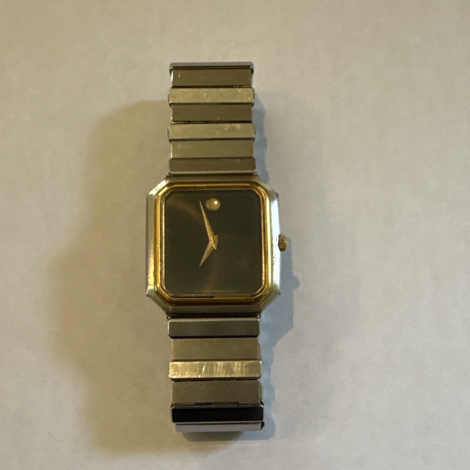 Movado Museum Unisex Quartz Dress Watch Black Dial Two-Tone Steel Bracelet