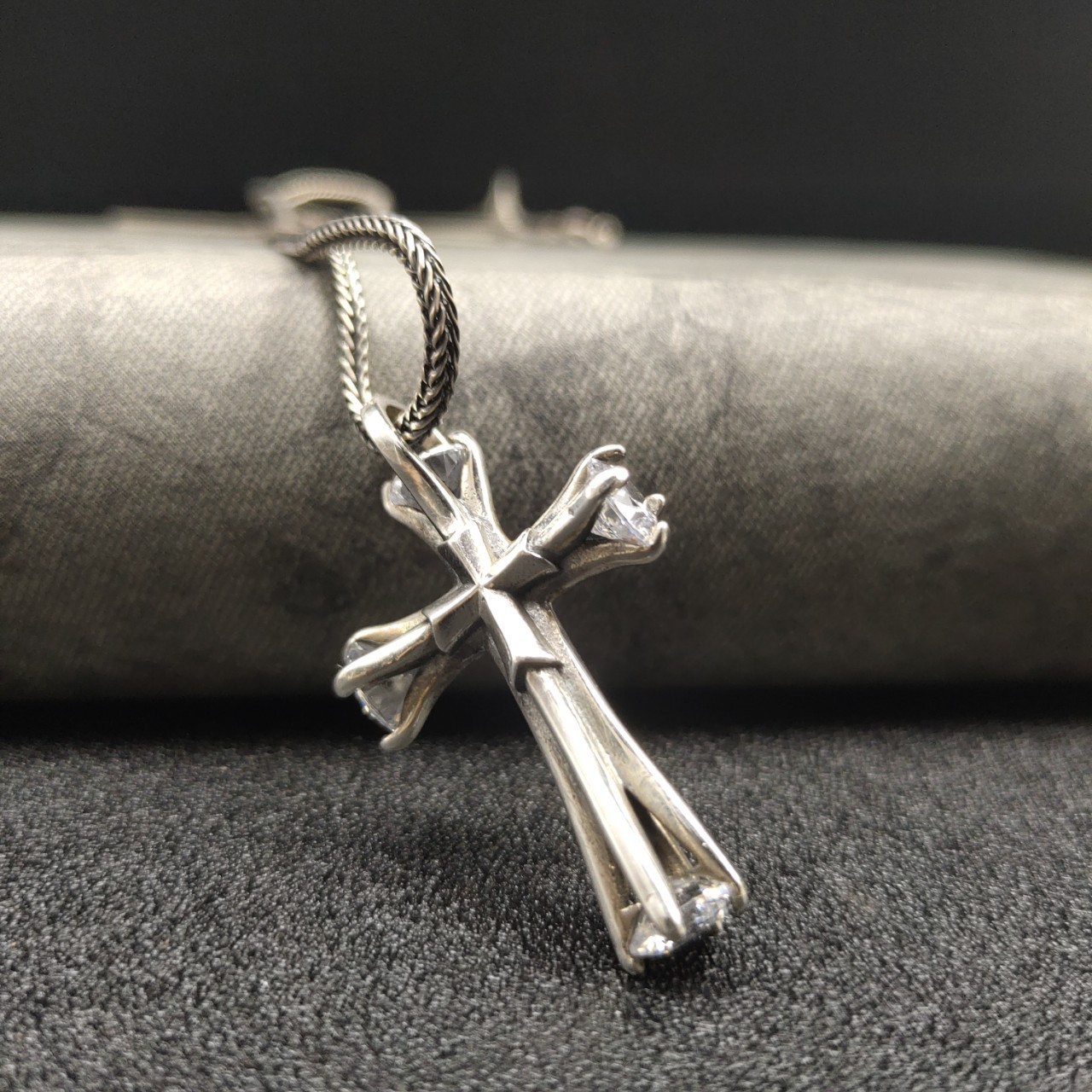 Gothic Architectural Cross, S925 Silver, Men’s Faith & Protection Charm Fast
