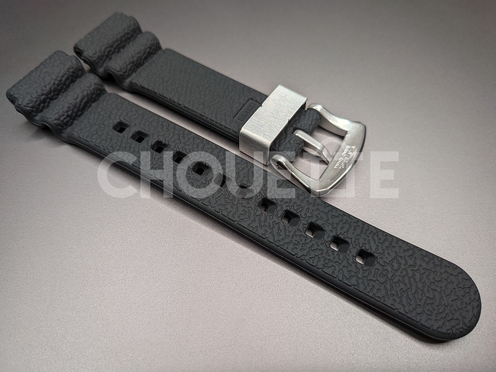 Seiko Prospex SRP777 SBDY095 SRPE07 22mm Black Silicone Watch Strap with PINS