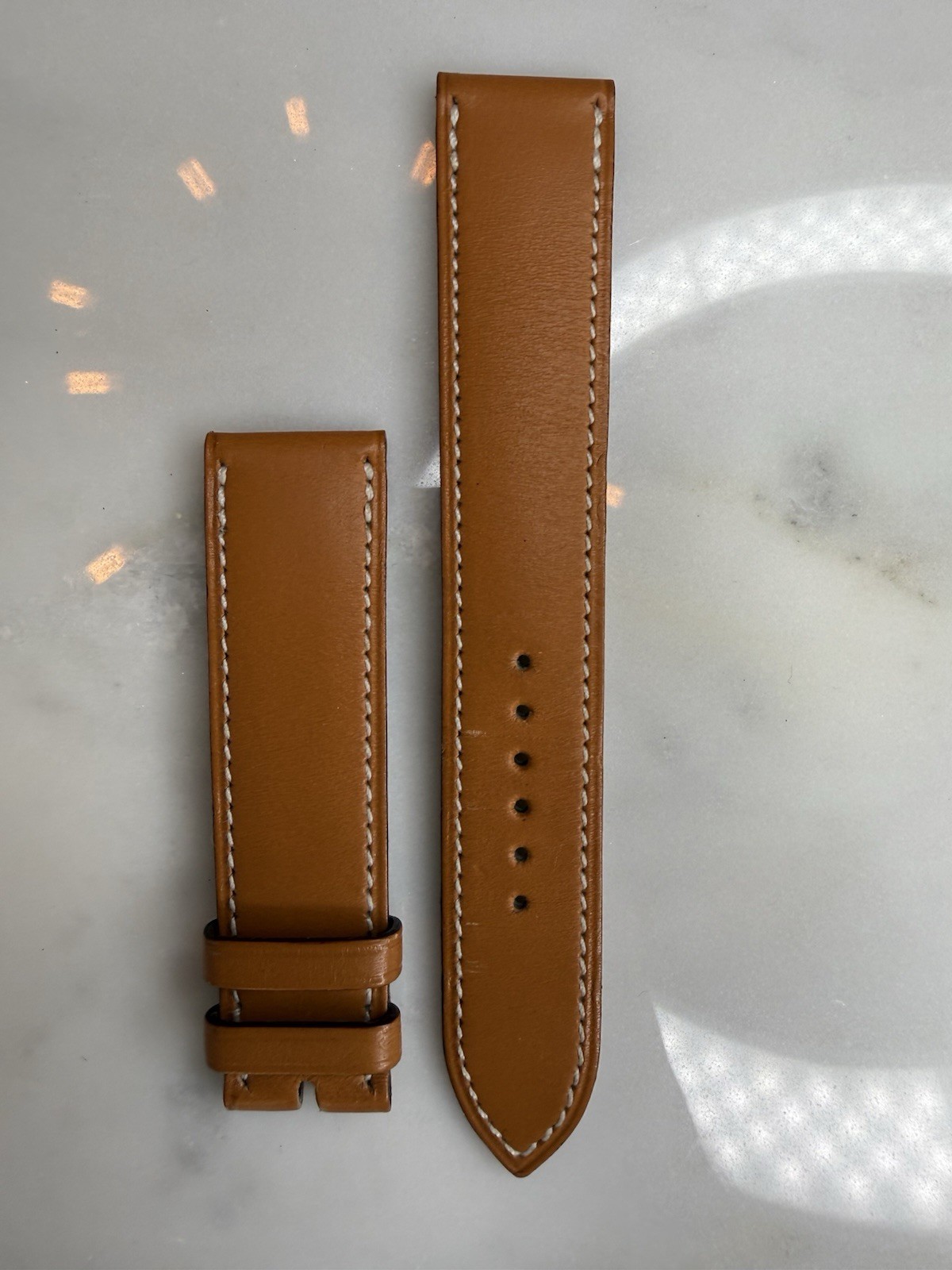 HERMES Gold Natural Leather Strap Cape Cod GM Watch (19mm)