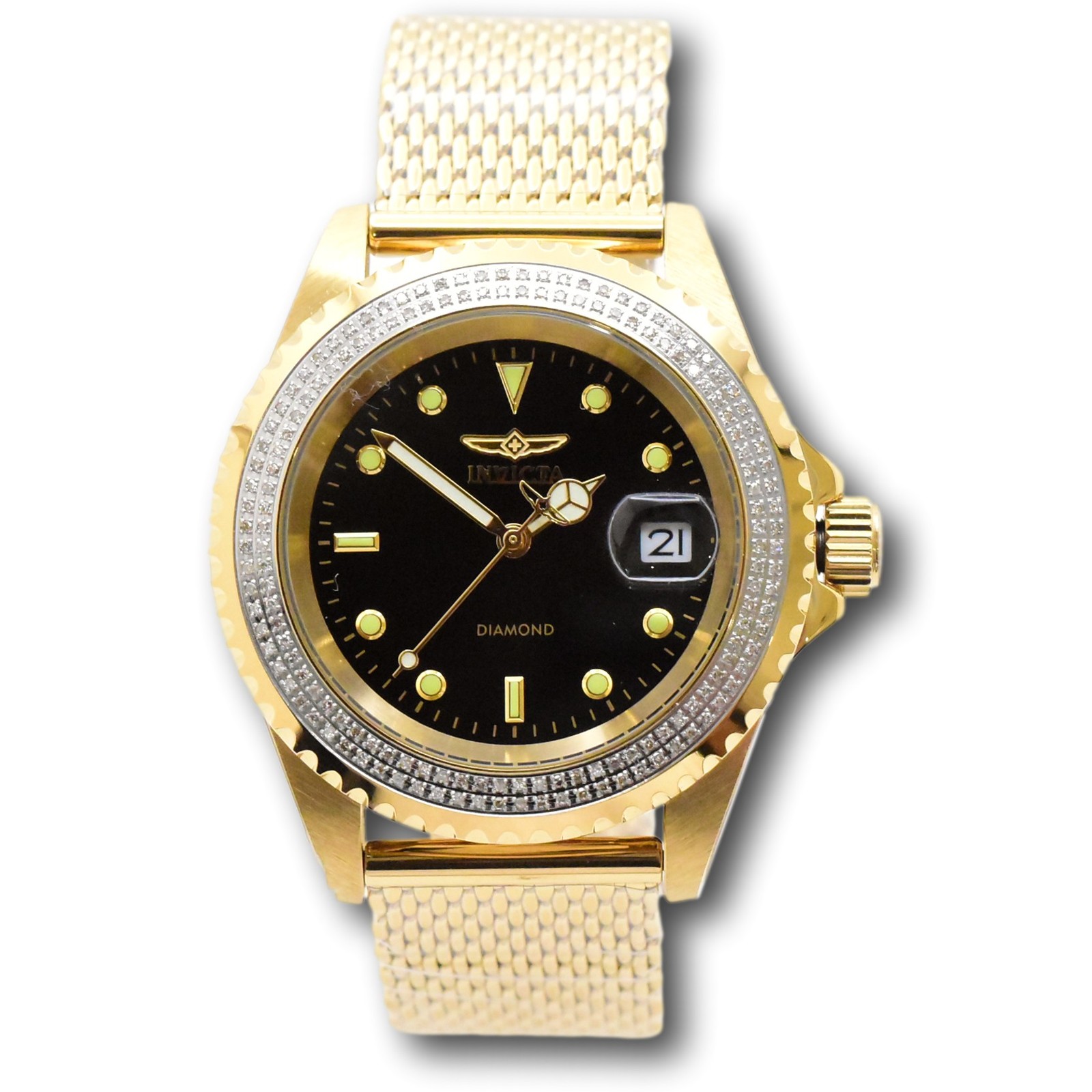 Invicta Elite Automatic 0.59ct Diamond Bezel 40mm Gold Men’s Watch 48745