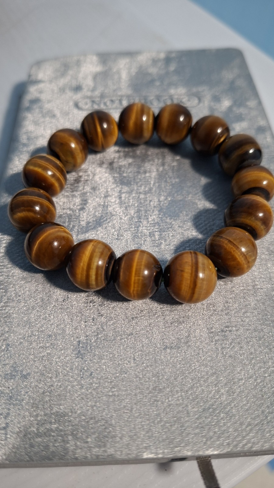 Vintage Natural Tiger’s Eye Stone Bead Bracelet Stretch Healing Crystal Jewelry