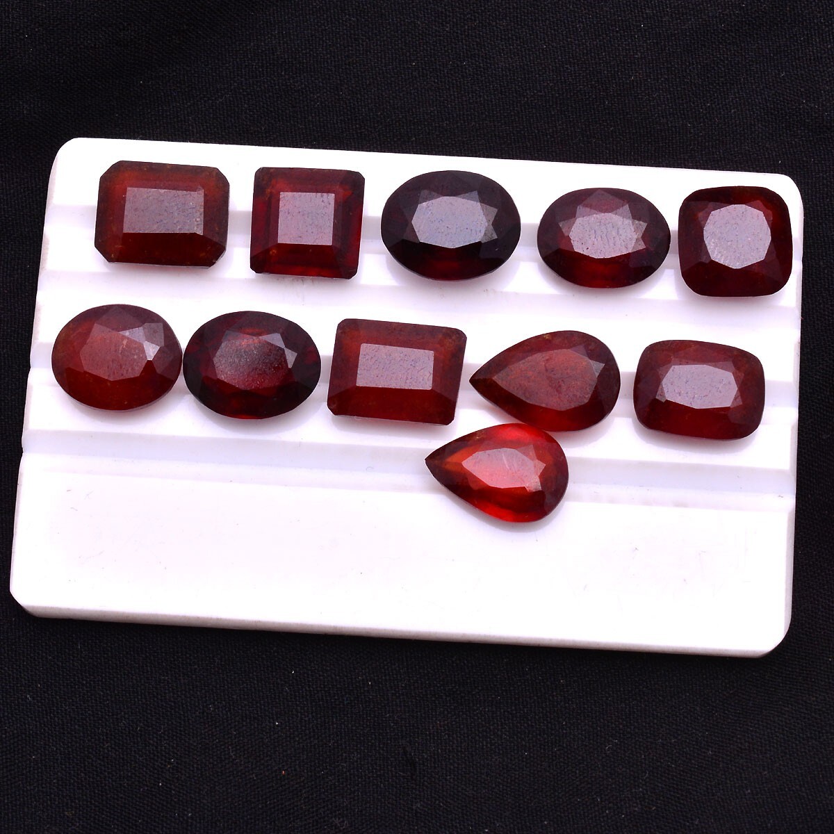 11 Pcs Natural Hessonite Garnet 12mm-15mm Untreated Faceted Cut Loose Gemstones