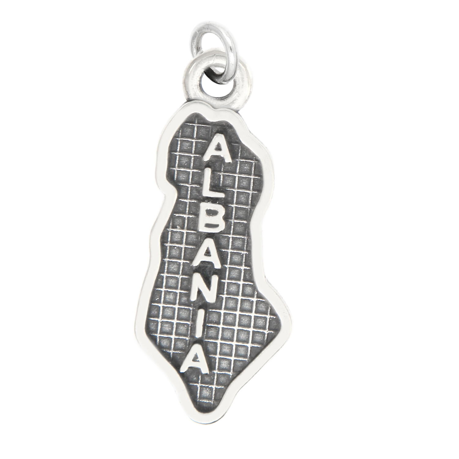LGU® Sterling Silver Albania Country Travel Map Charm (With Options)