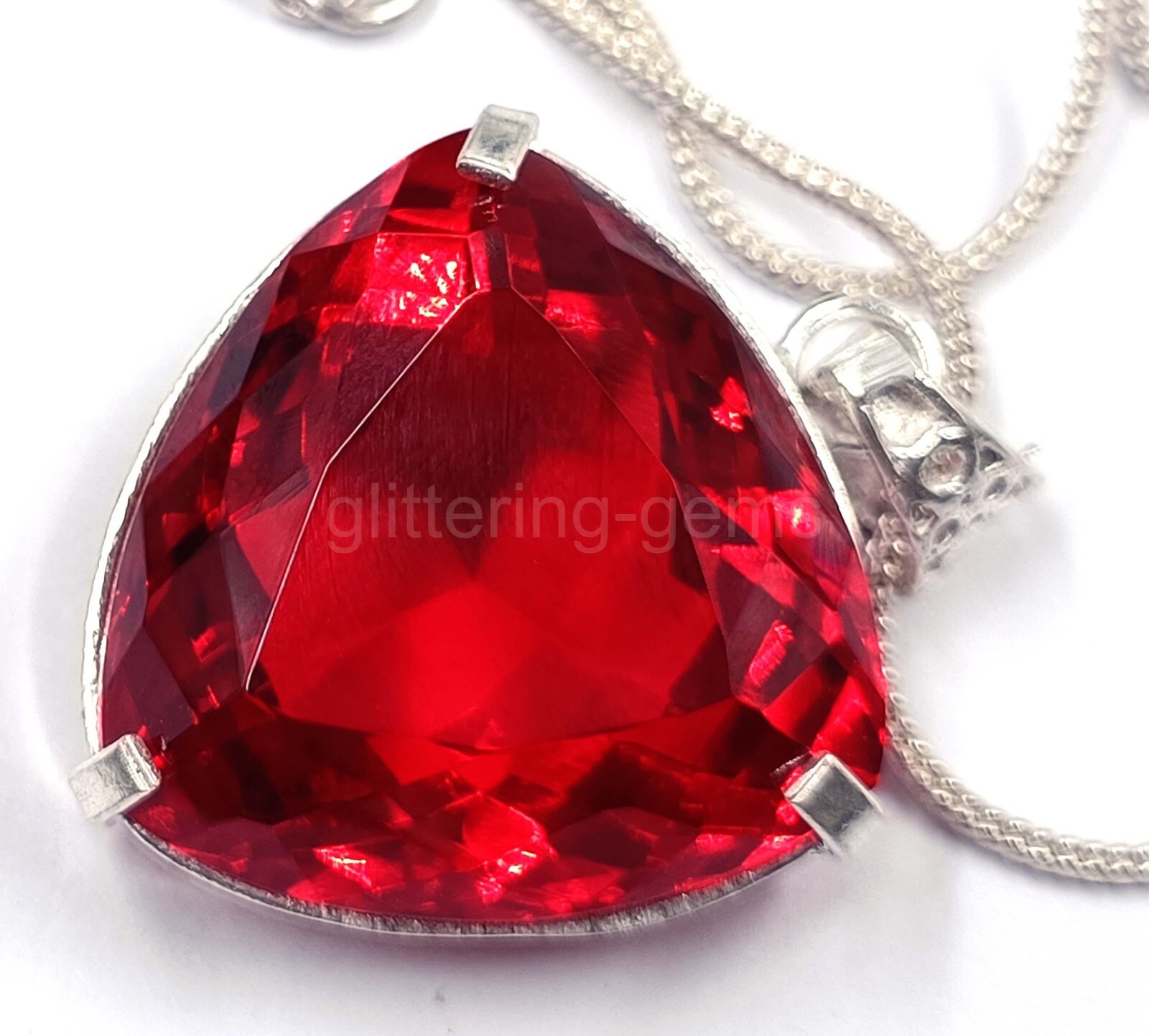 78.35 Ct Natural Red Ruby Trillion Cut Pendant IGL Certified Loose Gemstone 5AIT