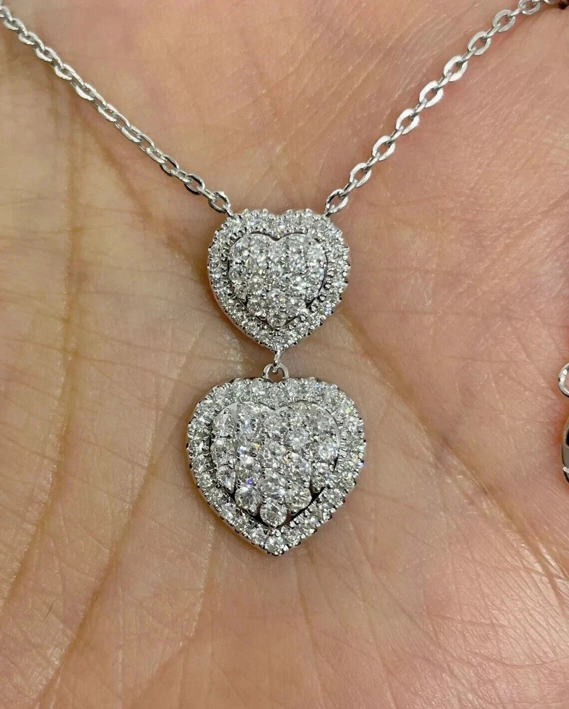 2Ct Round Cut White Moissanite Women’s Fancy Pendant 14k White Gold Plated