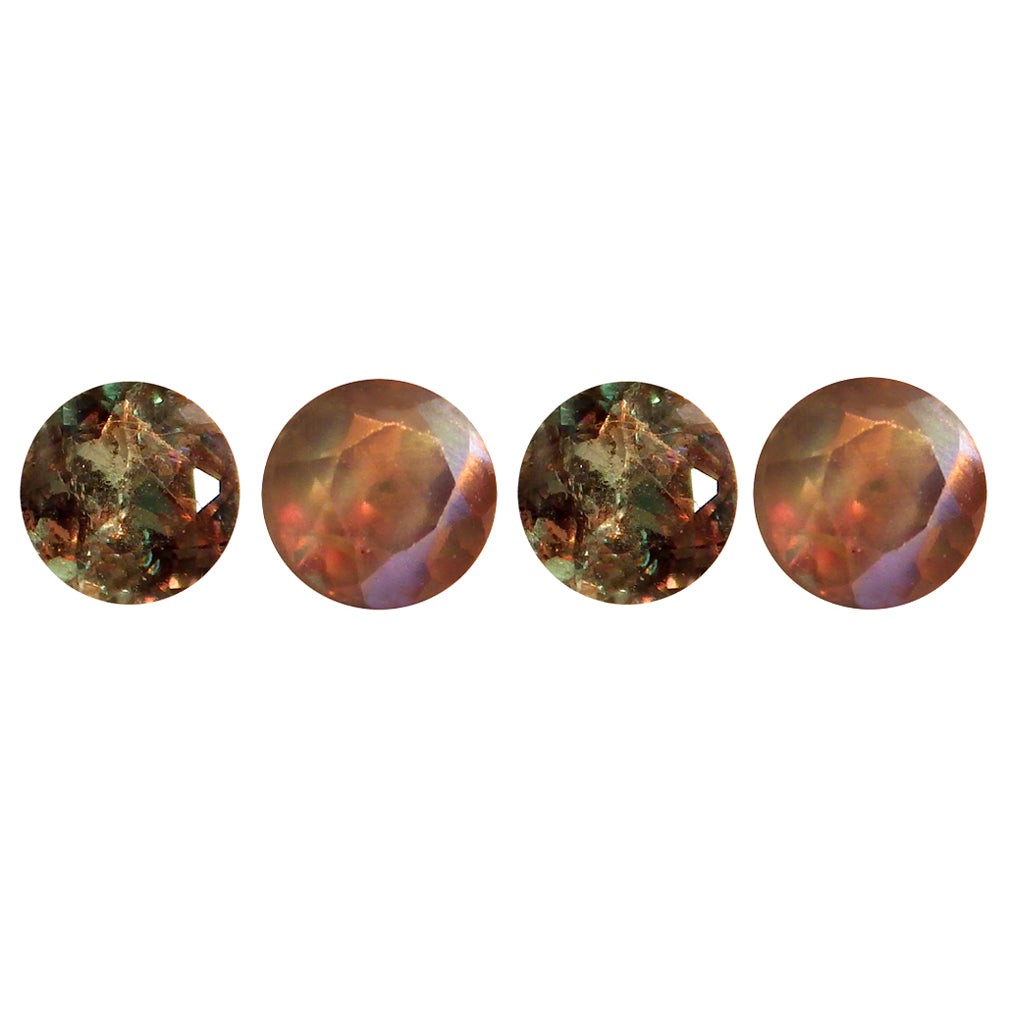 0.64 ct(4 pcs) CALIBRATED (3.31 x 3.24mm) Green Round Natural Alexandrite