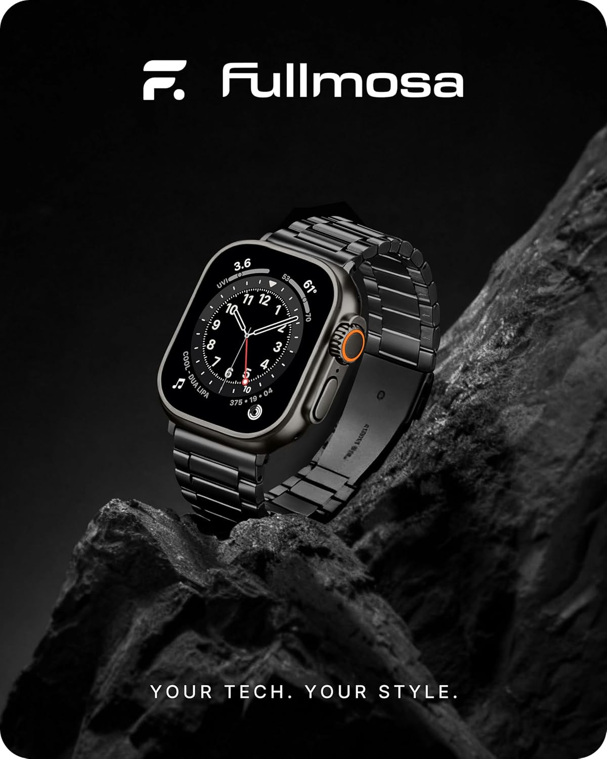 Metal Band with Case for Apple Watch 49Mm Ultra 3 2 1 | Stainless Steel Strap fo