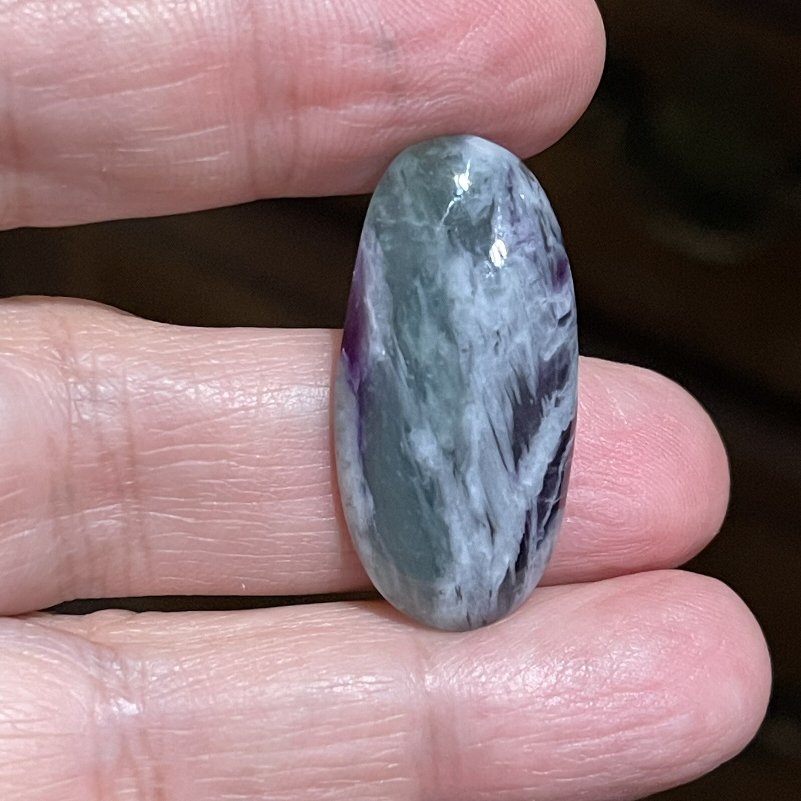 31×15.4×5.3mm Green Purple Turkish Oval Kammererite Cabochon Loose Gemstone