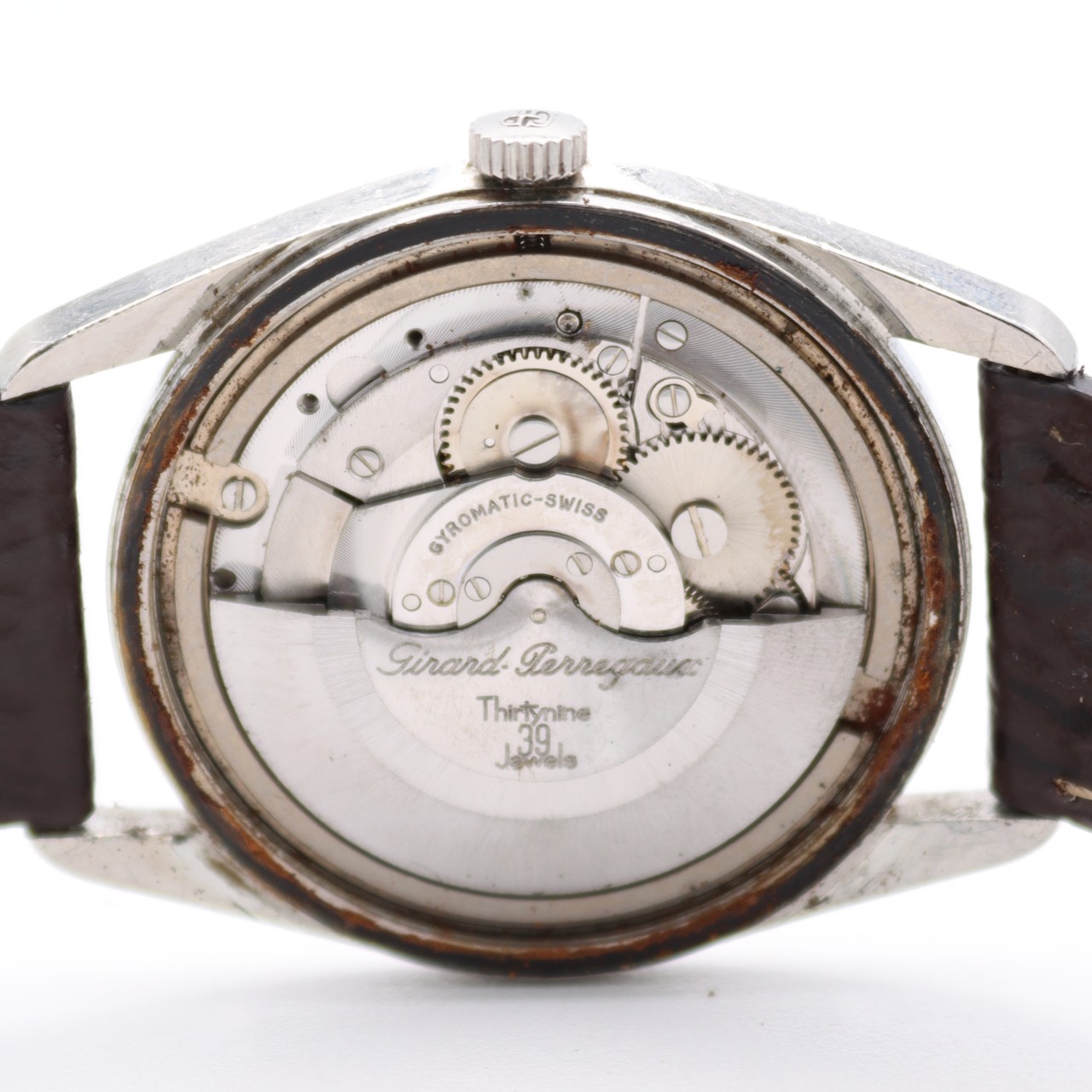 Vintage 34mm Girard-Perregaux Gyromatic Automatic Wristwatch Stainless Steel