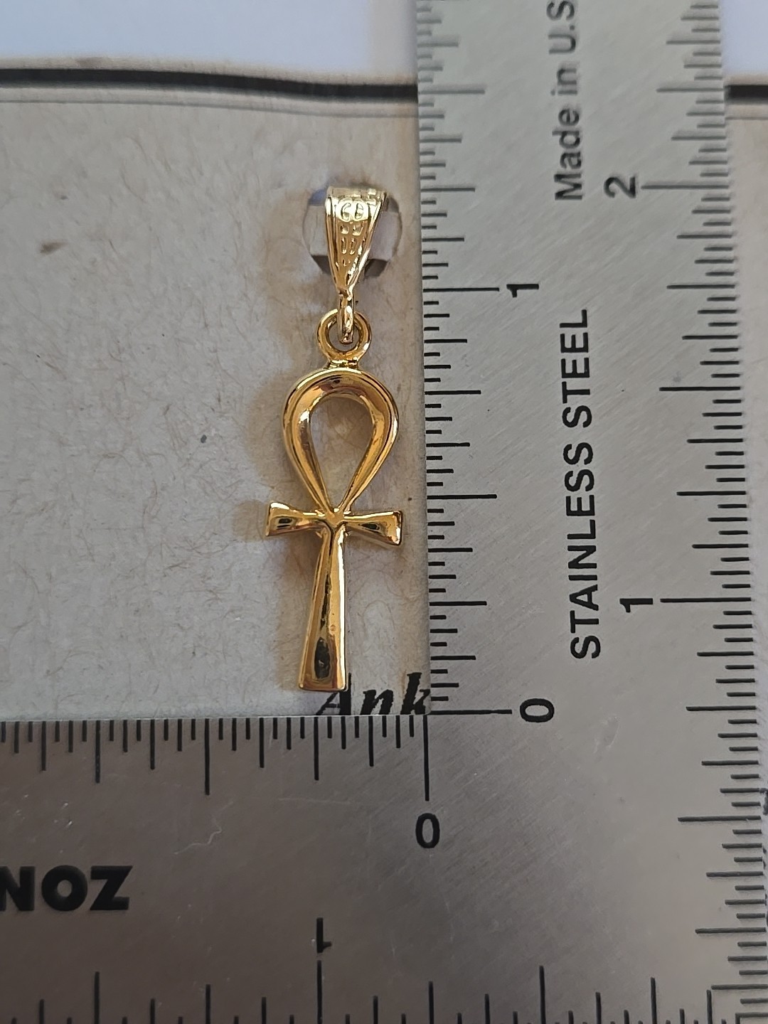 New Sterling Silver Vermeil 925 ANKH Pendant Charm With Bail 1 1/4″