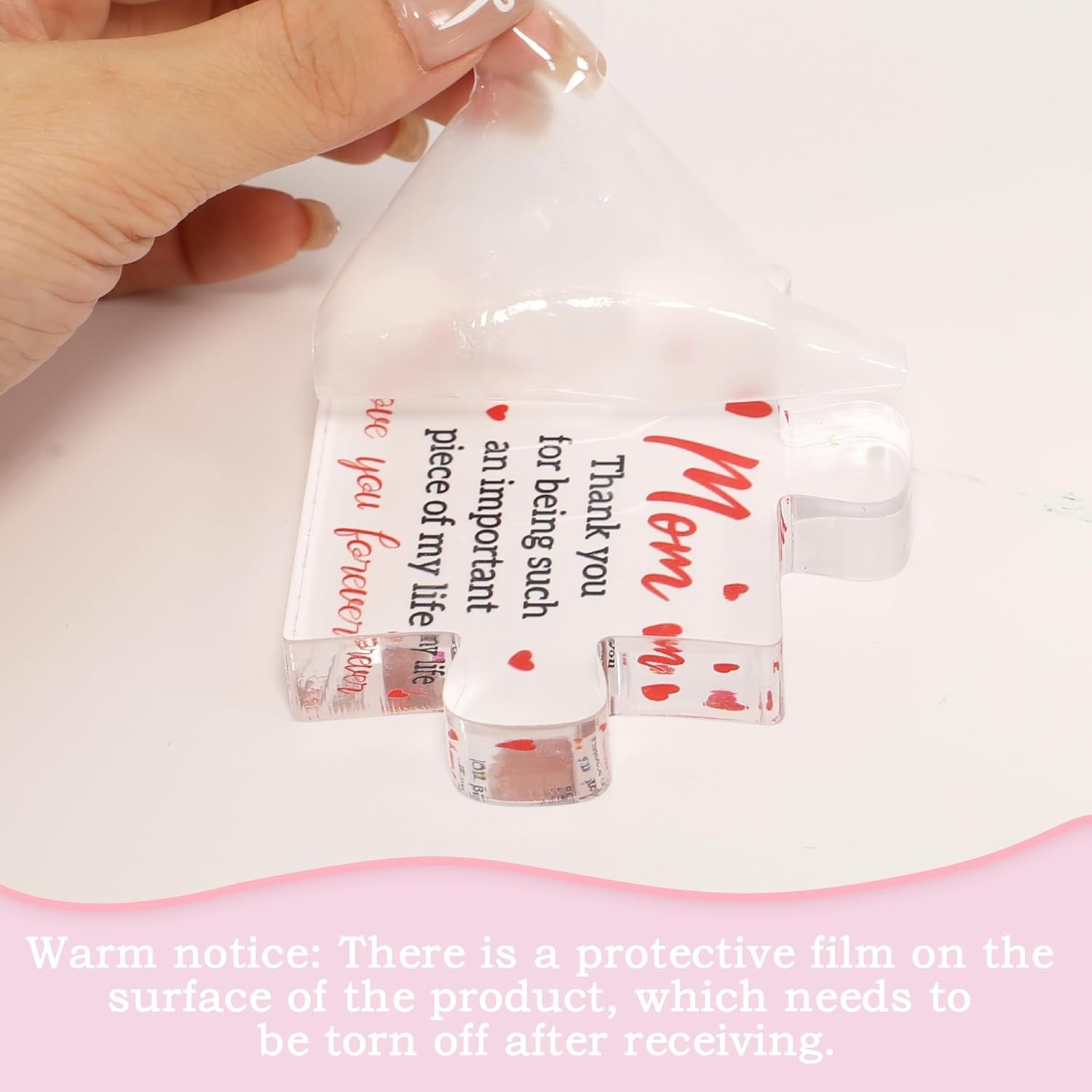 3D Acrylic Block Puzzle with Heartfelt Message – Gift for Mom, 2.2 x 2.8 in