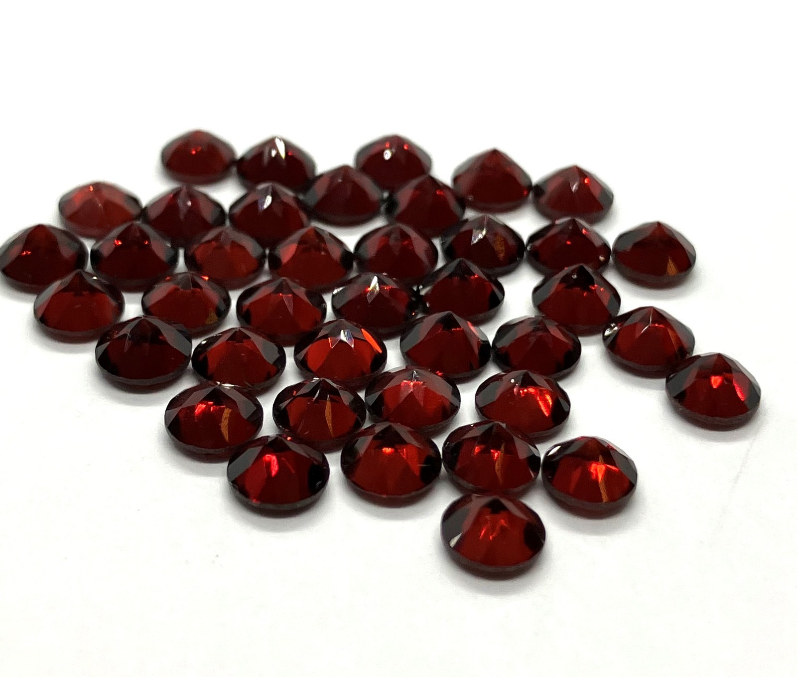 AAA Garnet Round Cut Faceted Natural Loose Gemstone For Making All Jewelry