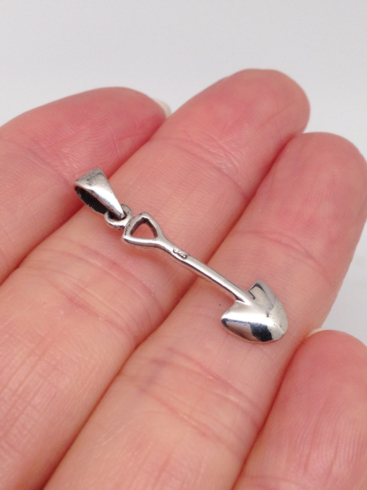 925 Sterling Silver Tiny Shovel Pendant Men Women 19mm(0.75″)/27mm1.06″