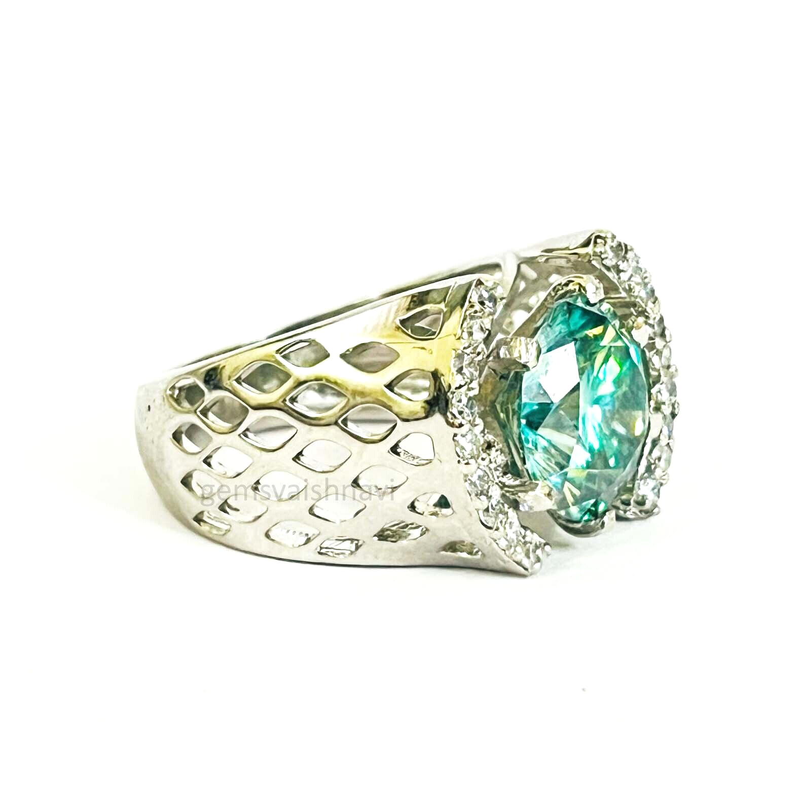 Gorgeous 5 Ct Blue Treated Diamond Ring Great Shine VVS1 Certified Birthday Gift