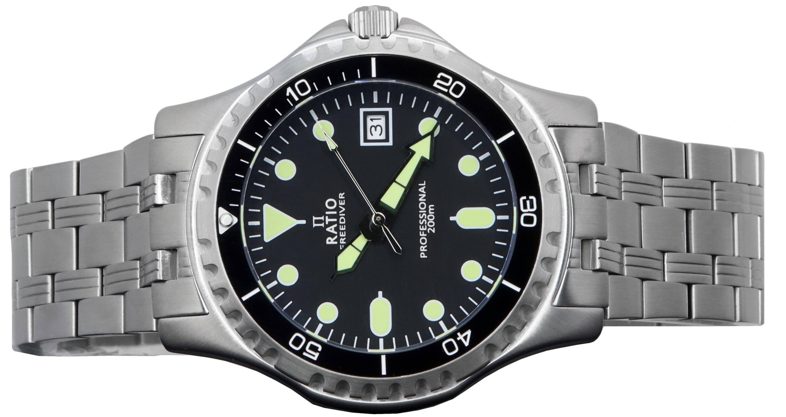 Ratio FreeDiver Professional Sapphire Black Dial Quartz RTF005 200M Men’s Watch