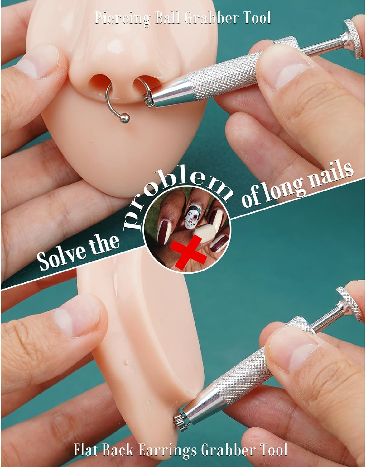 Upgraded Anti-Slip Piercing Ball Grabber Tool for Changing Jewelry-14G 16G 18G 2