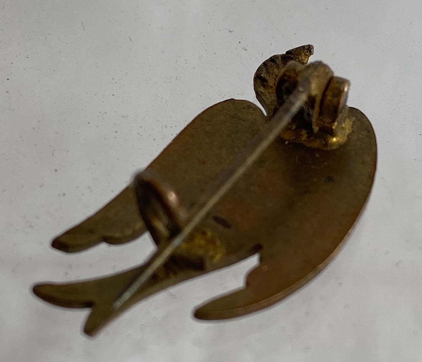 Vintage Blue Enamel Dove Swallow Bird Brooch Pin Badge c1960s