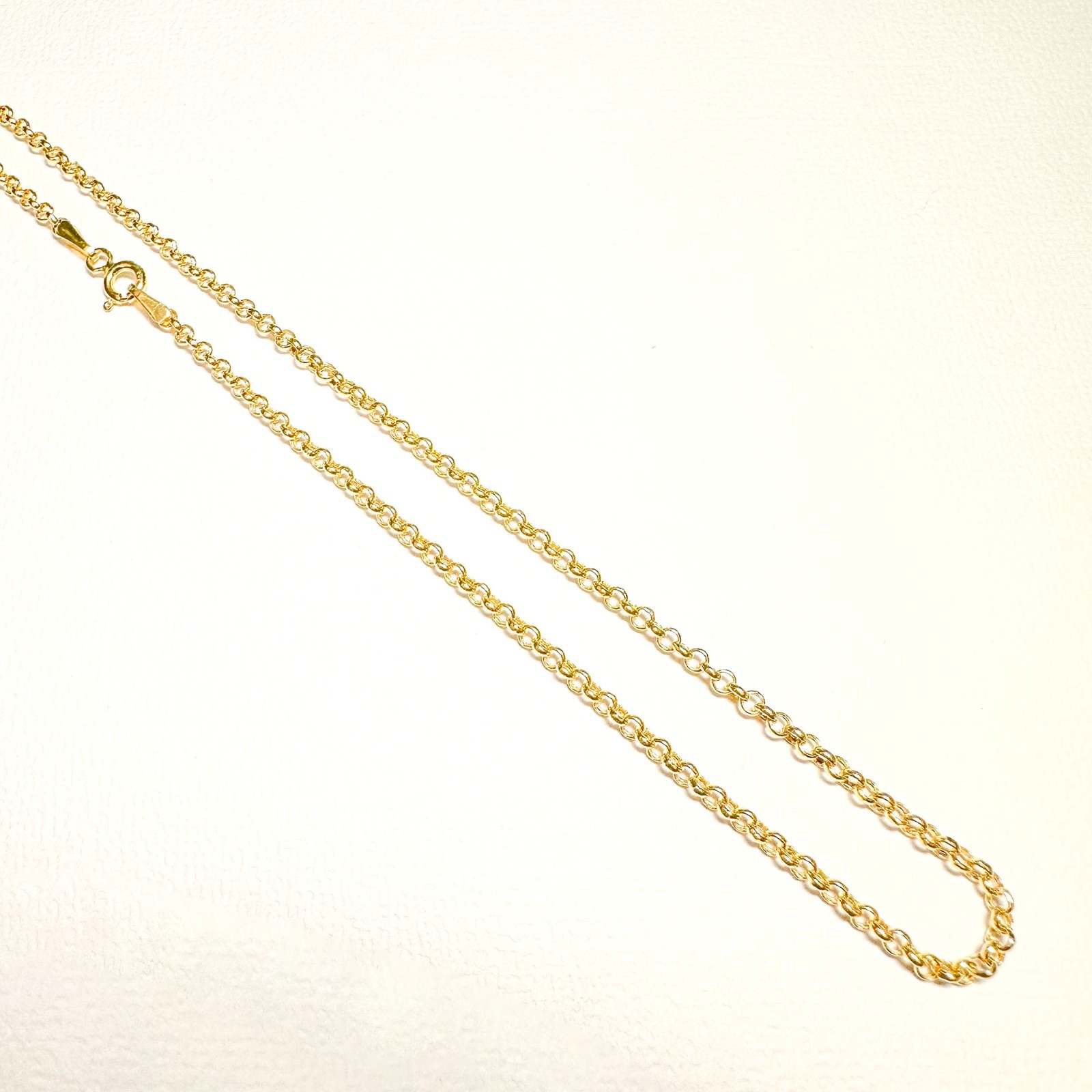 14K Gold 2.3mm Rolo Belcher Chain Necklace 18″ Goes with Everything Layering