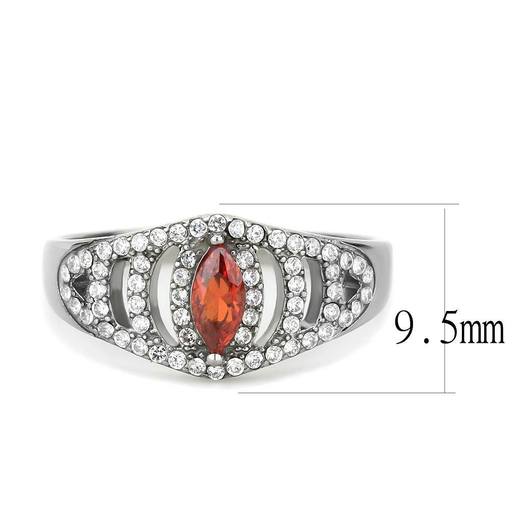 DA123 – High polished (no plating) Stainless Steel Ring with AAA Grade CZ in