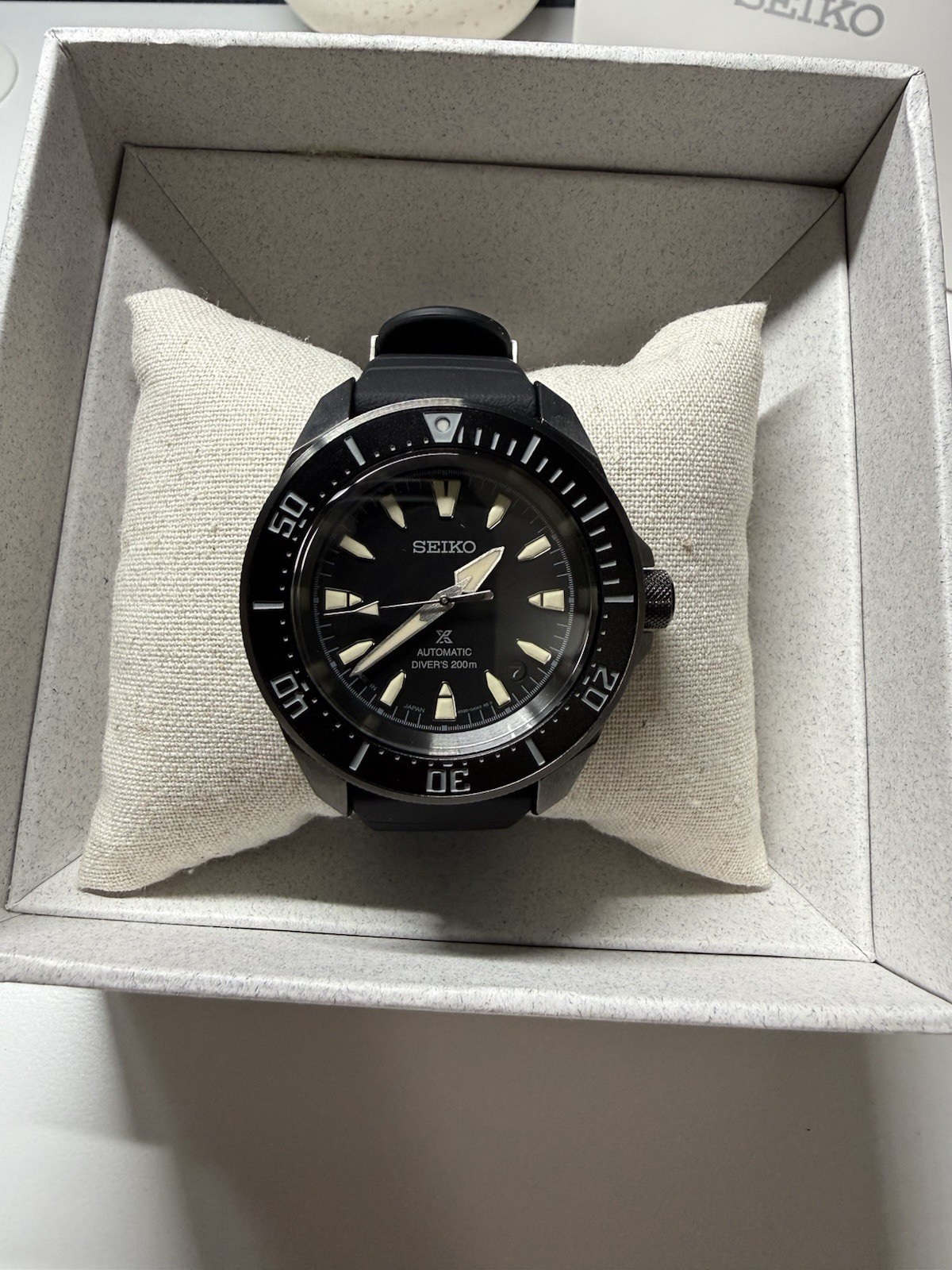 Seiko Prospex Samurai Diver Black Dial Silliocne Strap Watch SRPL15