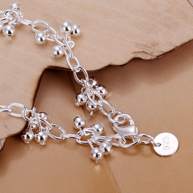 Women’s 925 Sterling Silver Bracelet Beads Size 7.5 Inches 1.7MM lobster L17