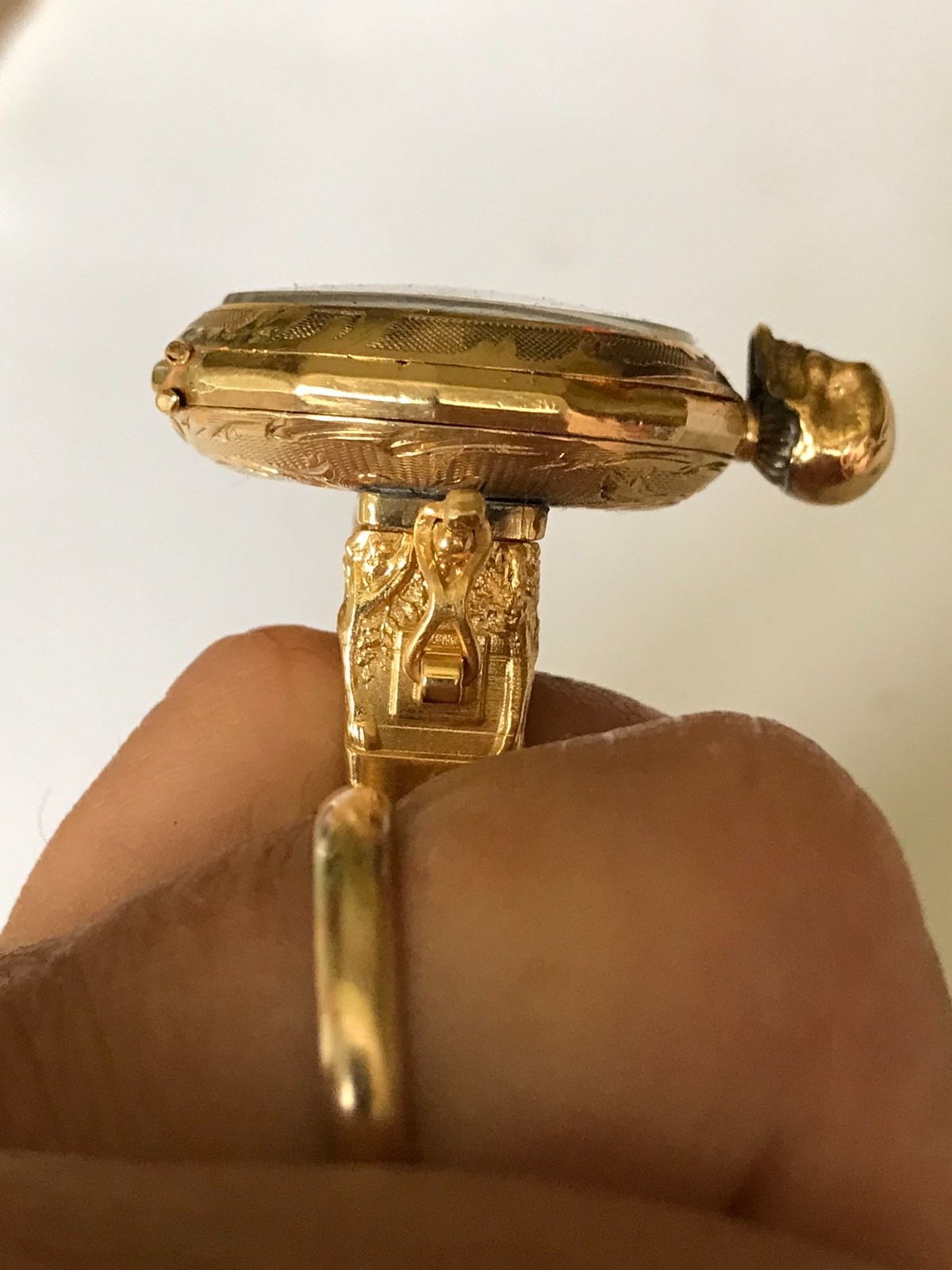 Silver Memento Mori Poison Ring Gold Plated