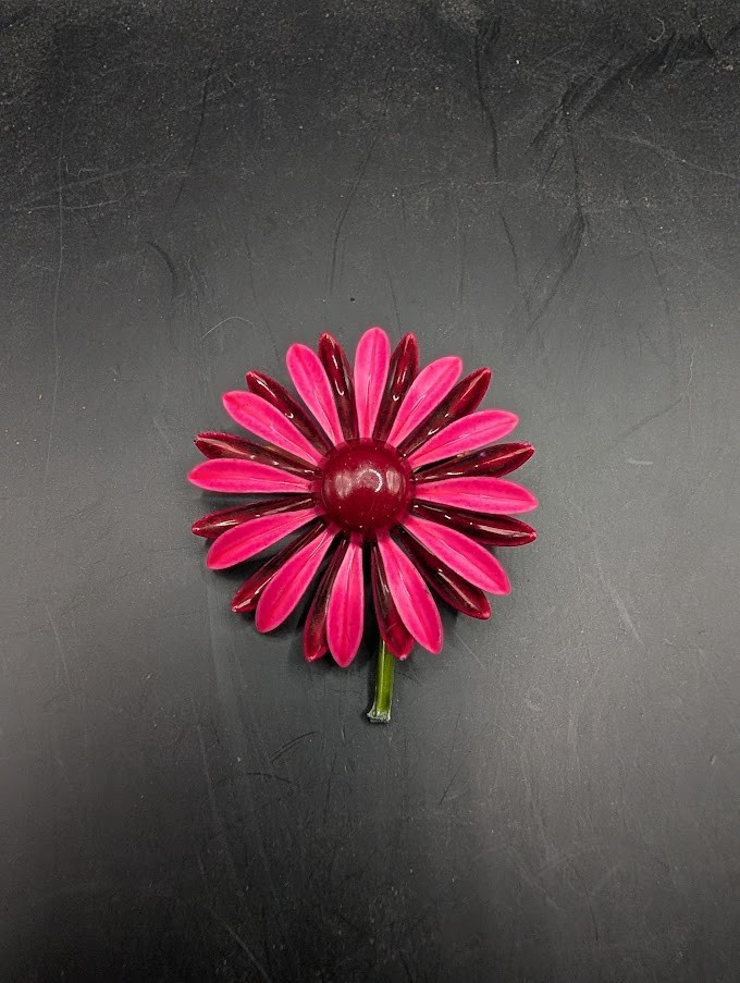 1960s brooch pink and maroon vintage